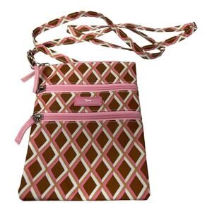 SCOUT Sally Go Lightly Crossbody Bag Triple Zip Waffle Cone Tan Pink White